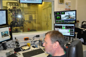 Inside the BS Motorsport dyno control booth - Neil Bainbridge at the helm