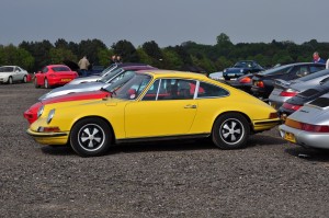 My 911 parked amongst Porsche Club GB cars on the inside of Redgate Corner